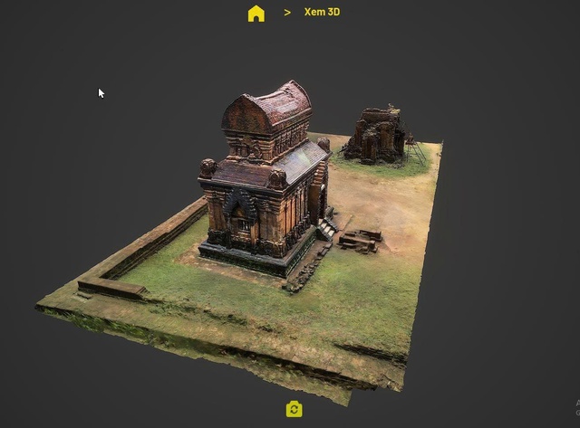 Hình ảnh tháp E7 thuộc nhóm tháp E khu đền tháp Mỹ Sơn được quét 3D. Mỹ Sơn đang hướng đến việc phát huy giá trị di sản thông qua các ứng dụng chuyển đổi số
ẢNH: HOÀNG SƠN