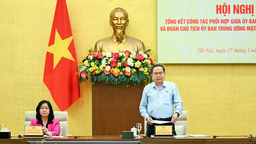 Chủ tịch Quốc hội Trần Thanh Mẫn phát biểu khai mạc hội nghị. (Ảnh: DUY LINH)