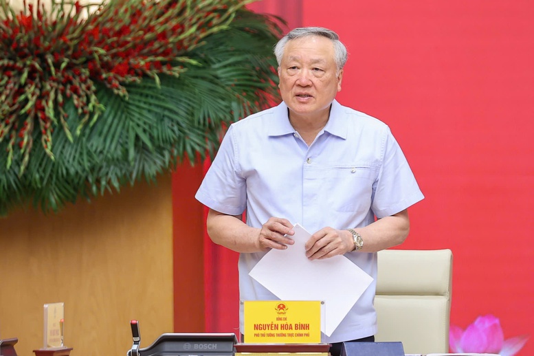 Phó Thủ tướng Thường trực Chính phủ Nguyễn Hòa Bình phát biểu - Ảnh: VGP/Nhật Bắc