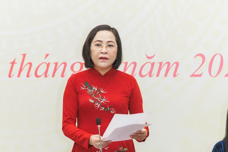 Phó Chủ tịch Quốc hội Nguyễn Thị Thanh chủ trì họp báo - Ảnh: VGP/Nguyễn Hoàng

