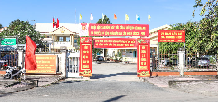 Trung Hiệp tăng cường tuyên truyền về ngày bầu cử đại biểu Quốc hội khóa XVI. Ảnh: TUYẾT NGA

