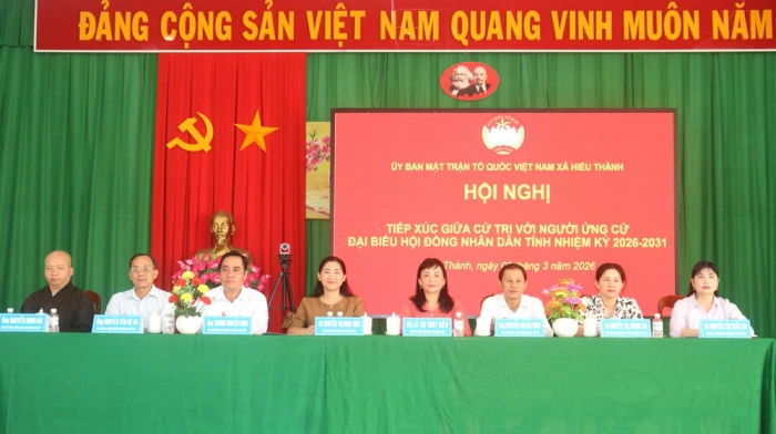 Người ứng cử đại biểu HĐND tỉnh đơn vị bầu cử số 4 tiếp xúc cử tri vận động bầu cử tại xã Hiếu Thành