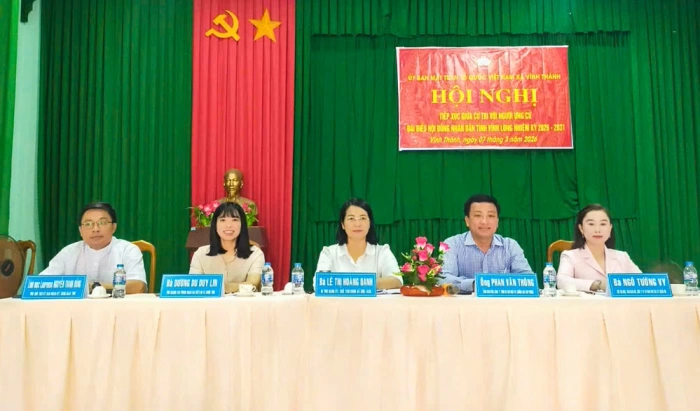 Ứng cử đại biểu HĐND tỉnh tiếp xúc cử tri tại xã Vĩnh Thành