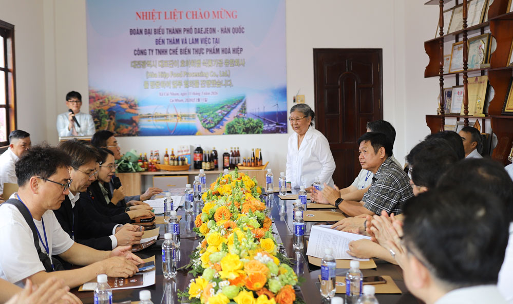 Đoàn DN Hàn Quốc đến thăm Công ty TNHH Chế biến Thực phẩm Hòa Hiệp.