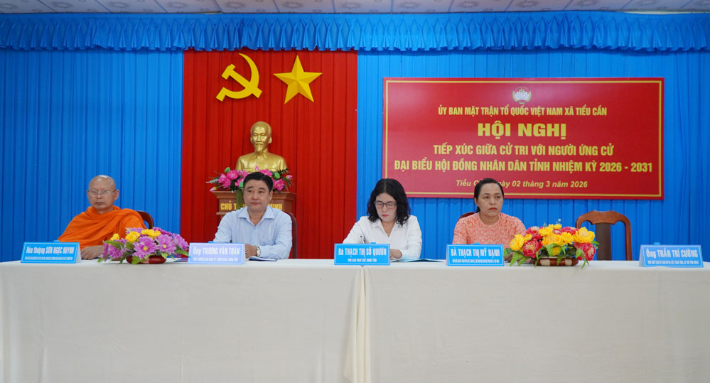 Người ứng cử đại biểu HĐND tỉnh Vĩnh Long, nhiệm kỳ 2026 - 2031 tiếp xúc xử tri tại xã Tiểu Cần.