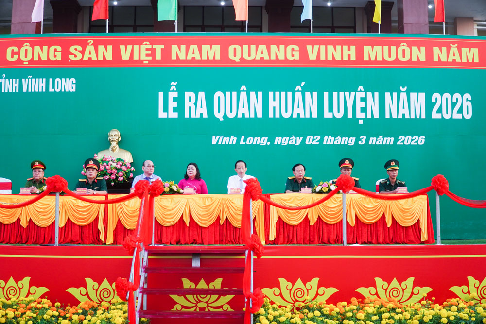 Đại biểu tham dự lễ ra quân huấn luyện năm 2026 tại Ban Chỉ huy phòng thủ khu vực 2 - Sơn Đông.