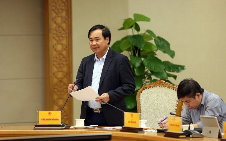 Đại diện Bộ Nông nghiệp và Môi trường báo cáo tại cuộc họp - Ảnh: VGP/Minh Khôi