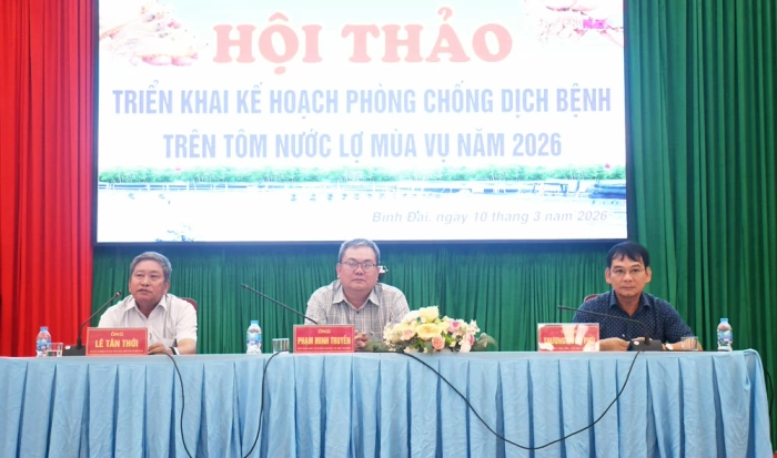 Hội thảo triển khai kế hoạch phòng, chống dịch bệnh trên tôm nước lợ năm 2026