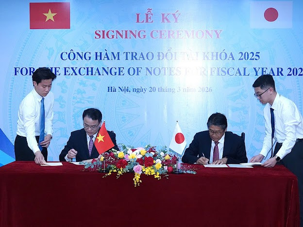 Lễ ký công hàm trao đổi cung cấp vốn vay giữa Việt Nam và Nhật Bản.

