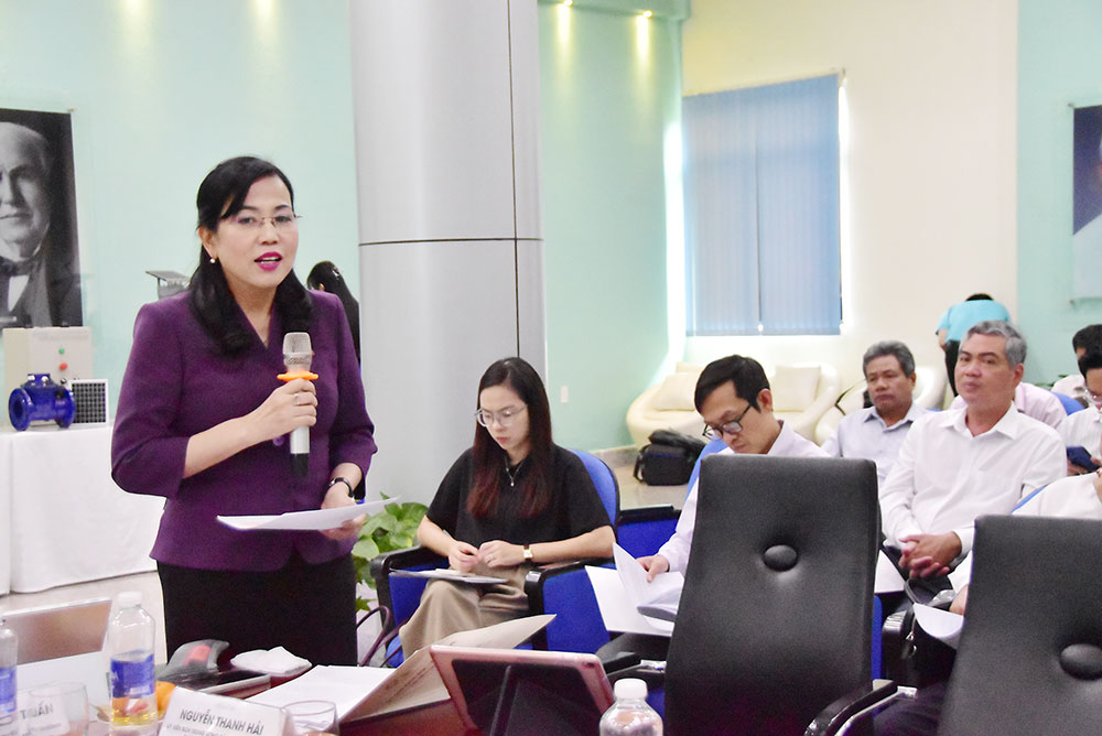 Chủ nhiệm Ủy ban Khoa học, Công nghệ và Môi trường- Nguyễn Thanh Hải phát biểu tại buổi làm việc.