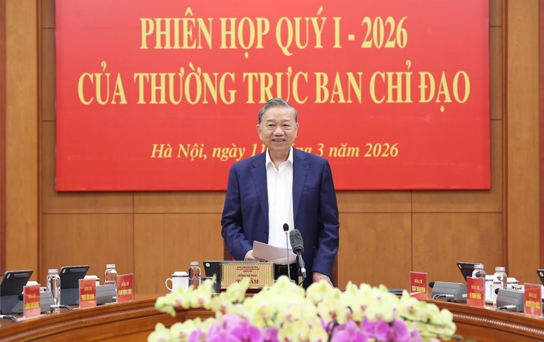 Tổng Bí thư Tô Lâm phát biểu chỉ đạo tại Phiên họp - Ảnh: VGP/Đỗ Cường