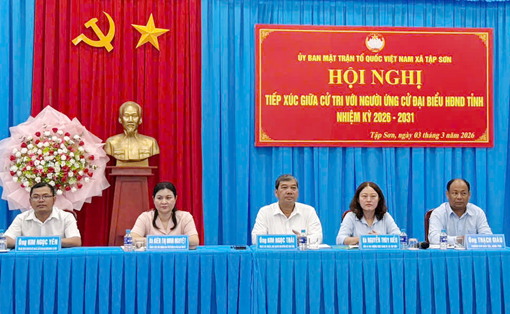 Ứng cử viên đại biểu HĐND tỉnh nhiệm kỳ 2026-2031 (đơn vị bầu cử số 13) tiếp xúc cử tri xã Tập Sơn.