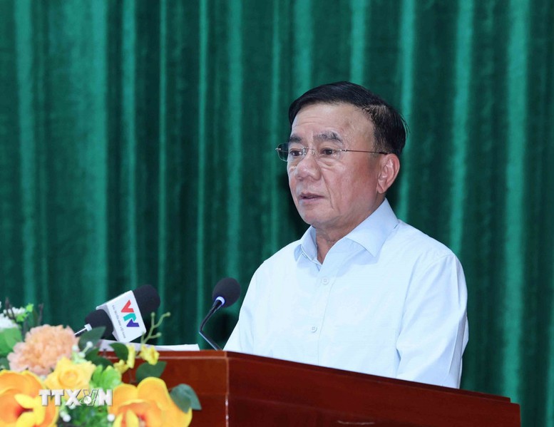 Thường trực Ban Bí thư Trần Cẩm Tú phát biểu tại hội nghị - Ảnh: TTXVN

