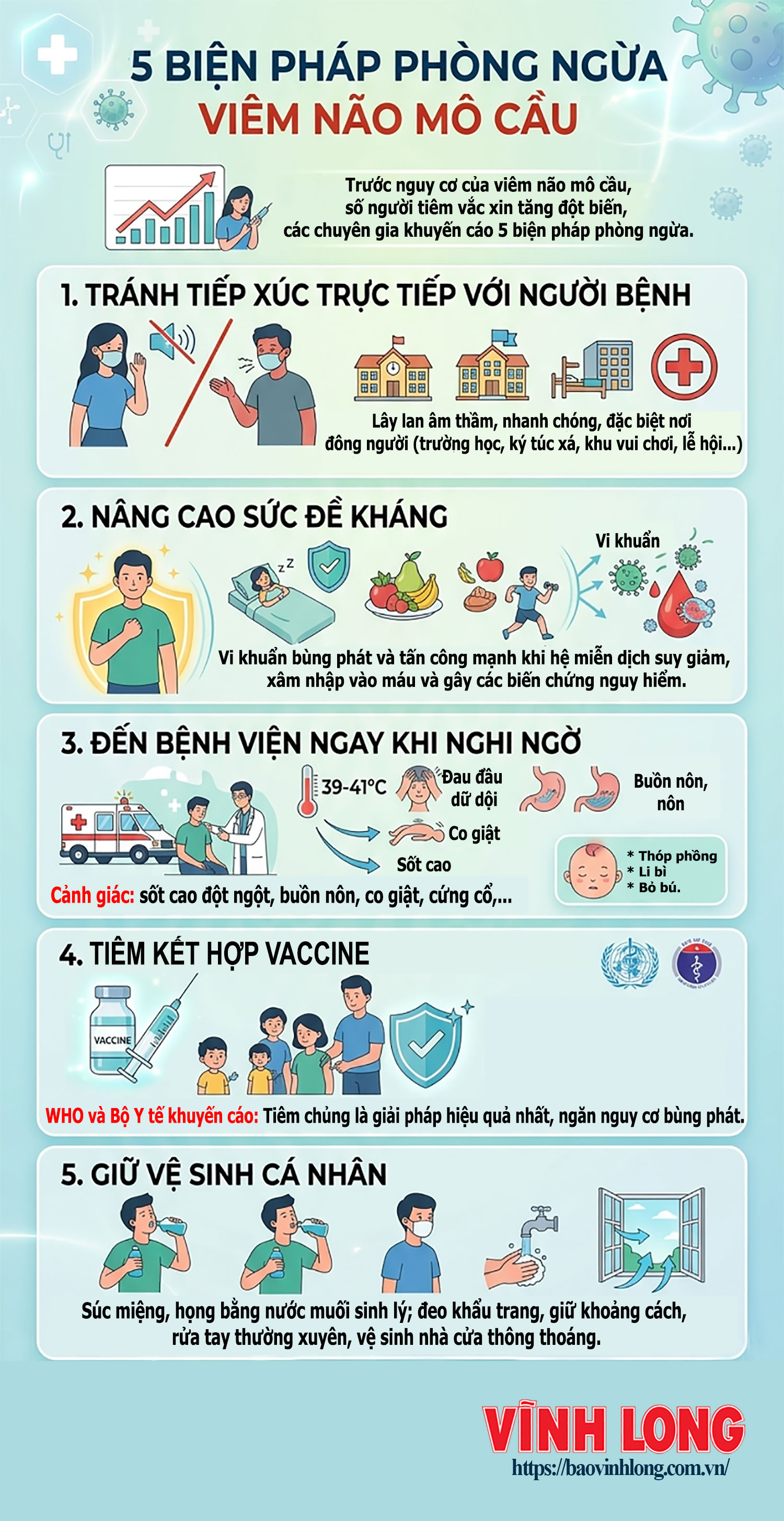 Chủ động phòng, chống bệnh viêm não mô cầu - Báo điện tử Báo và phát thanh,  truyền hình Vĩnh Long