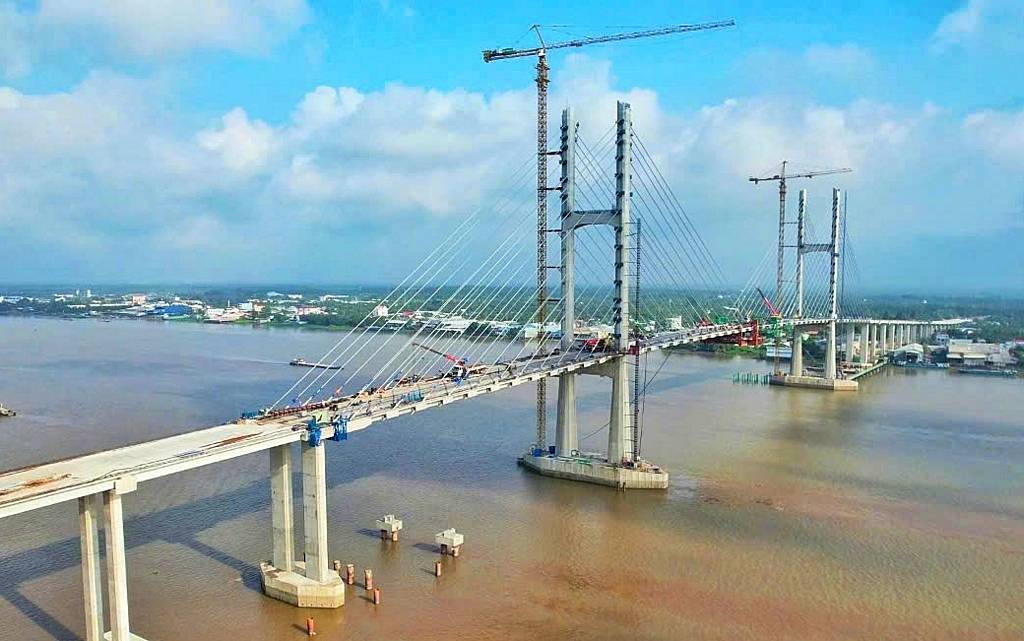 Cầu Rạch Miễu 2 kết nối Tiền Giang và Bến Tre- là công trình giao thông trọng điểm của quốc gia.