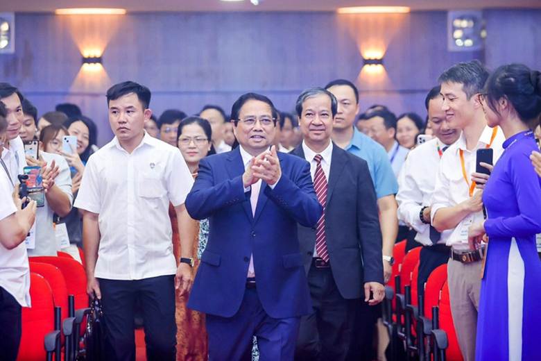 Thủ tướng Phạm Minh Chính dự Ngày hội khởi nghiệp quốc gia của học sinh, sinh viên - Ảnh: VGP/Nhật Bắc
