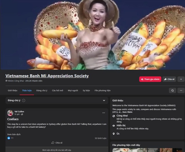 Nhóm Vietnamese Banh Mi Appreciation Society trên Facebook thu hút hơn 200.000 thành viên, chủ yếu là người nước ngoài tham gia chia sẻ, đánh giá và tìm kiếm địa chỉ bánh mì Việt

Ảnh: CHỤP MÀN HÌNH


