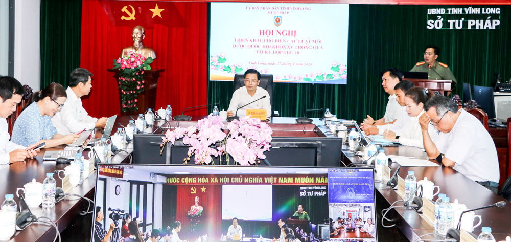 Đại biểu dự hội nghị tại điểm cầu Sở Tư pháp.