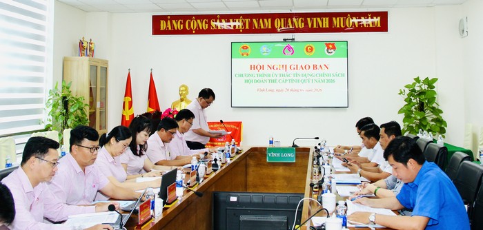 Quang cảnh hội nghị giao ban.

