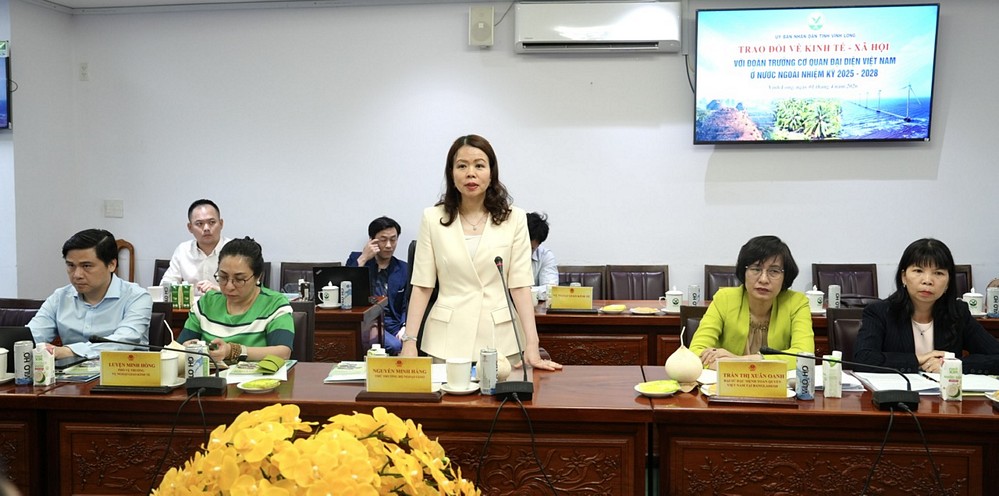 Thứ trưởng Bộ Ngoại giao Nguyễn Minh Hằng phát biểu tại buổi làm việc.