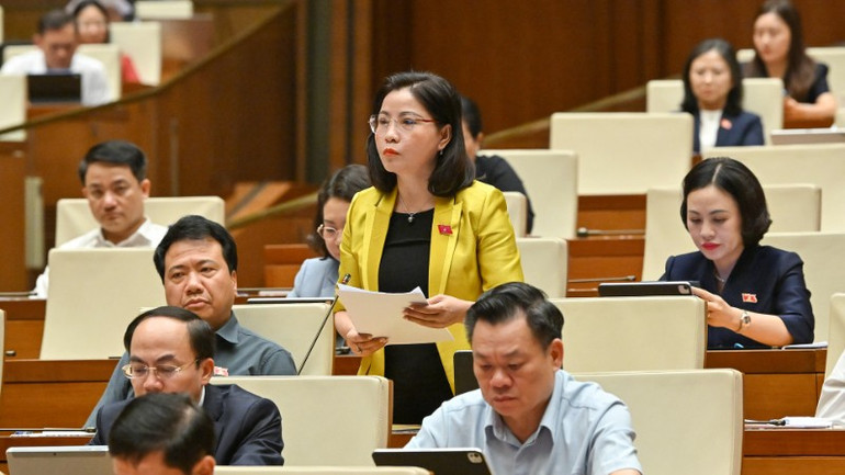 Đại biểu Nguyễn Thị Thu Nguyệt (Đoàn Đắk Lắk). (Ảnh: THỦY NGUYÊN)
