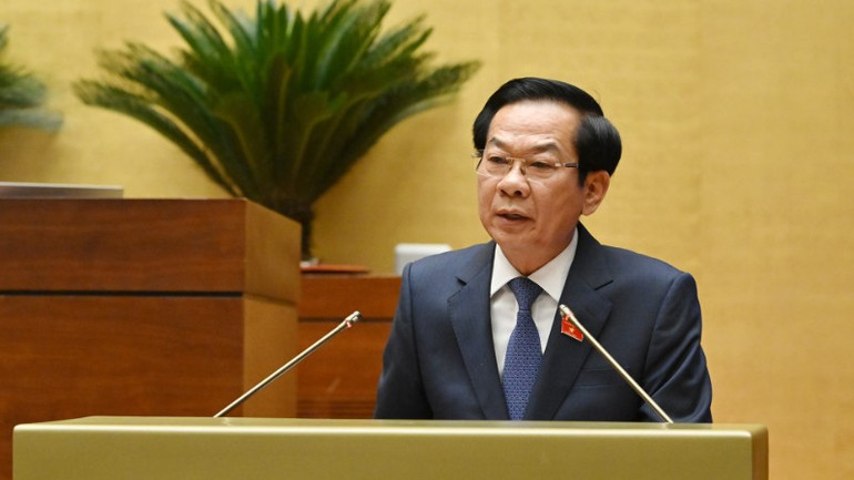 Bộ trưởng Nội vụ Đỗ Thanh Bình phát biểu giải trình về các vấn đề đại biểu quan tâm. (Ảnh: THỦY NGUYÊN)
