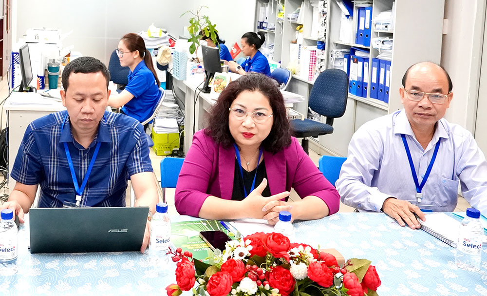 Bà Lê Thị Tường Thu- Phó Cục trưởng Cục Thống kê phát biểu tại buổi khảo sát.