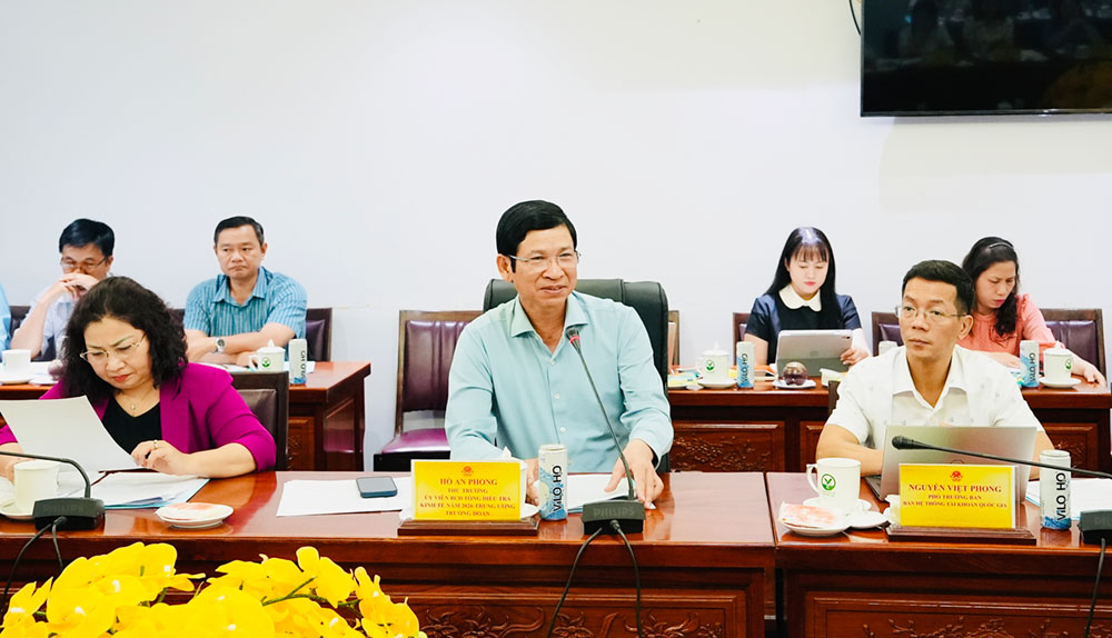 Đồng chí Hồ An Phong- Thứ trưởng Bộ Văn hóa, Thể thao và Du lịch, Ủy viên Ban Chỉ đạo Tổng điều tra kinh tế năm 2026 trung ương phát biểu tại buổi làm việc.