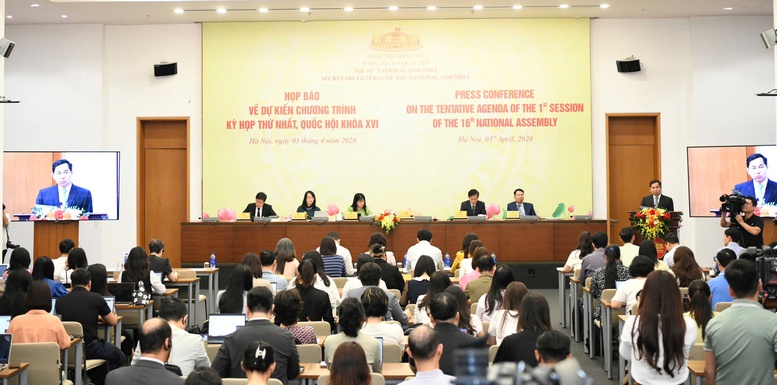 Họp báo về dự kiến chương trình kỳ họp thứ nhất, Quốc hội khóa XVI - Ảnh: VGP/Nguyễn Hoàng