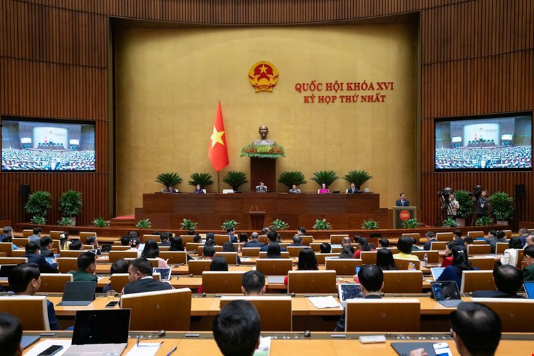 Phiên họp sáng 7/4, Kỳ họp thứ Nhất, Quốc hội khóa XVI - Ảnh: VGP