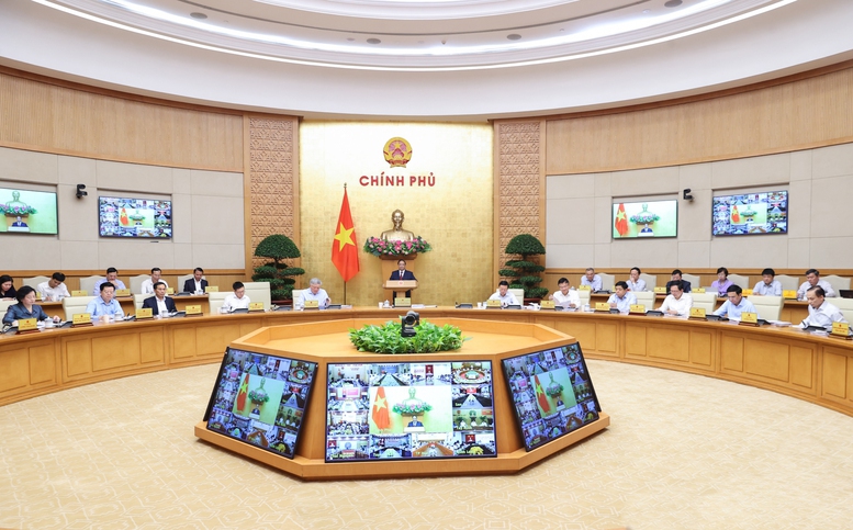 Sáng 4/4, Thủ tướng Chính phủ Phạm Minh Chính chủ trì phiên họp Chính phủ thường kỳ tháng 3/2026 và Hội nghị trực tuyến Chính phủ với địa phương g - Ảnh: VGP/Nhật Bắc

