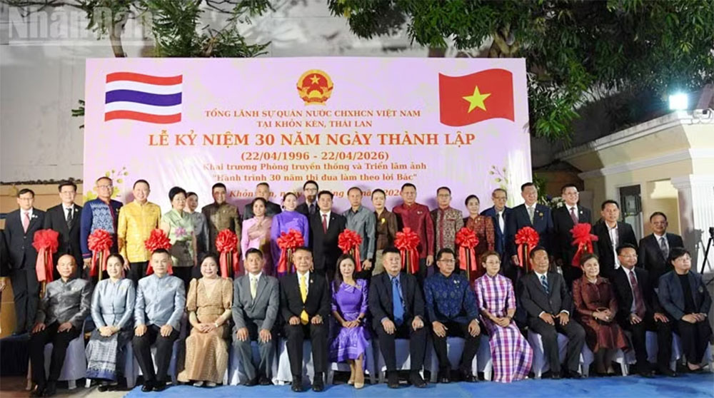 Lễ kỷ niệm 30 năm Ngày thành lập Tổng Lãnh sự quán Việt Nam tại Khon Kaen, Thái Lan. (Ảnh: XUÂN SƠN)