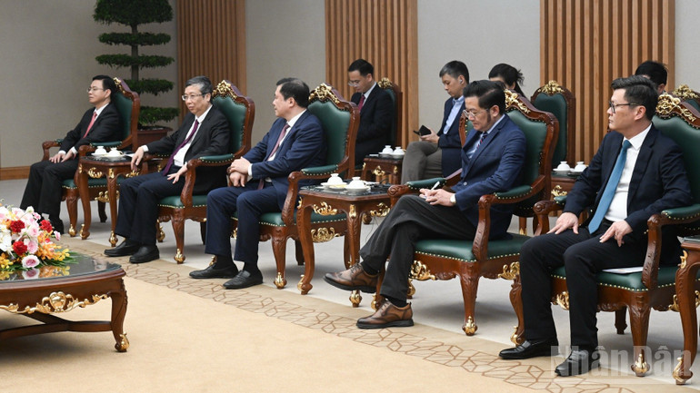 Lãnh đạo một số bộ, ngành Việt Nam tham dự buổi tiếp. (Ảnh: Trần Hải)