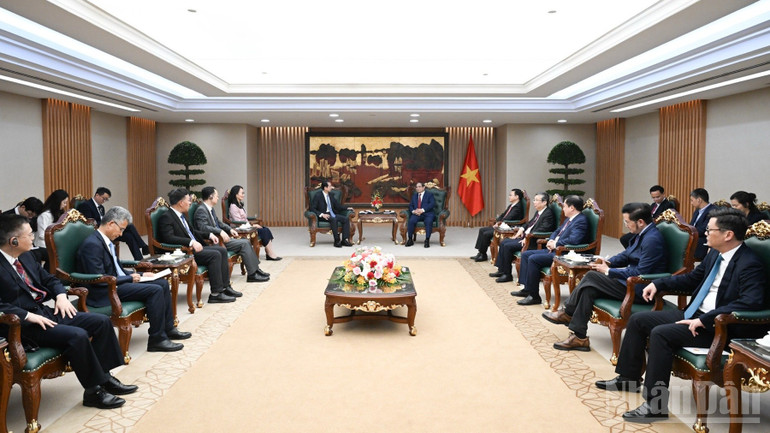 Quang cảnh buổi tiếp. (Ảnh: Trần Hải)