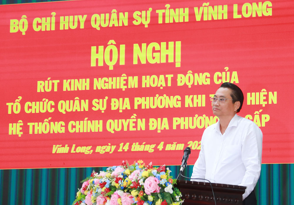 Đồng chí Nguyễn Quỳnh Thiện - Tỉnh ủy viên, Phó Chủ tịch UBND tỉnh Vĩnh Long phát biểu chỉ đạo.