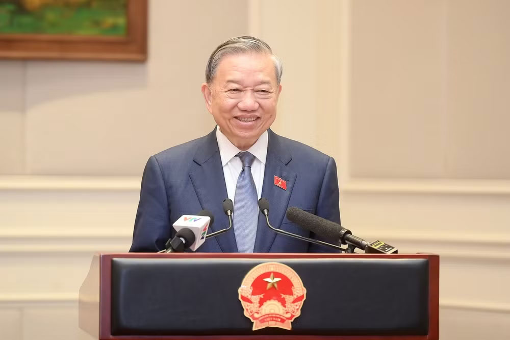 Tổng Bí thư, Chủ tịch nước Tô Lâm phát biểu tại cuộc gặp mặt. (Ảnh: ĐĂNG KHOA)