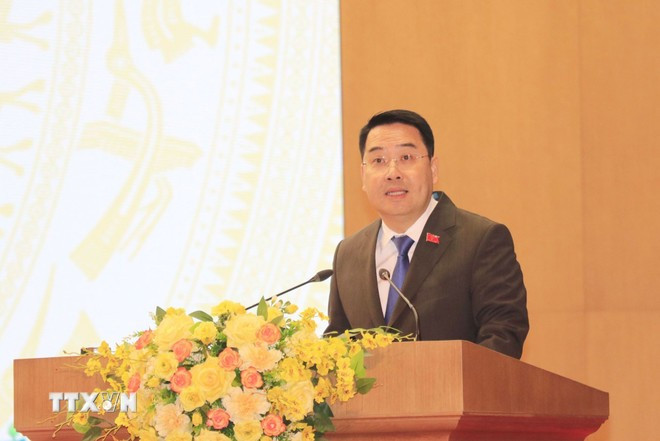 Phó Bí thư Tỉnh ủy, Chủ tịch Ủy ban nhân dân tỉnh Lào Cai Nguyễn Tuấn Anh. (Ảnh: Đinh Thùy/TTXVN)