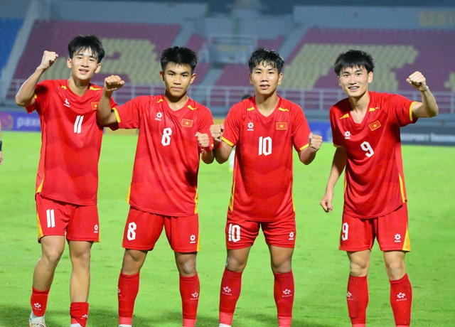 Các cầu thủ U.17 Việt Nam trong chiến thắng 2-1 trước U.17 Úc

ảnh: VFF

