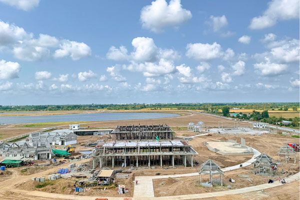 Công trình Khu di tích lịch sử- văn hóa cách mạng bưng Lạc Địa nhìn từ trên cao.


