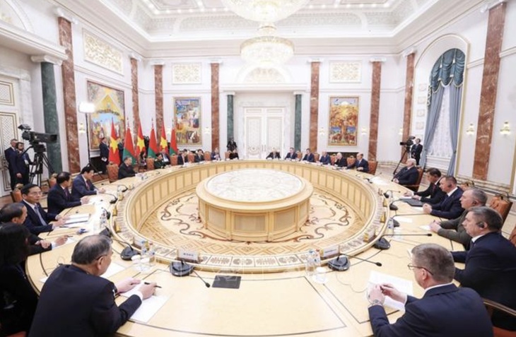 Tổng Bí thư Tô Lâm hội đàm chính thức với Tổng thống Belarus Aleksandr Lukashenko - Ảnh: THỐNG NHẤT/TTXVN


