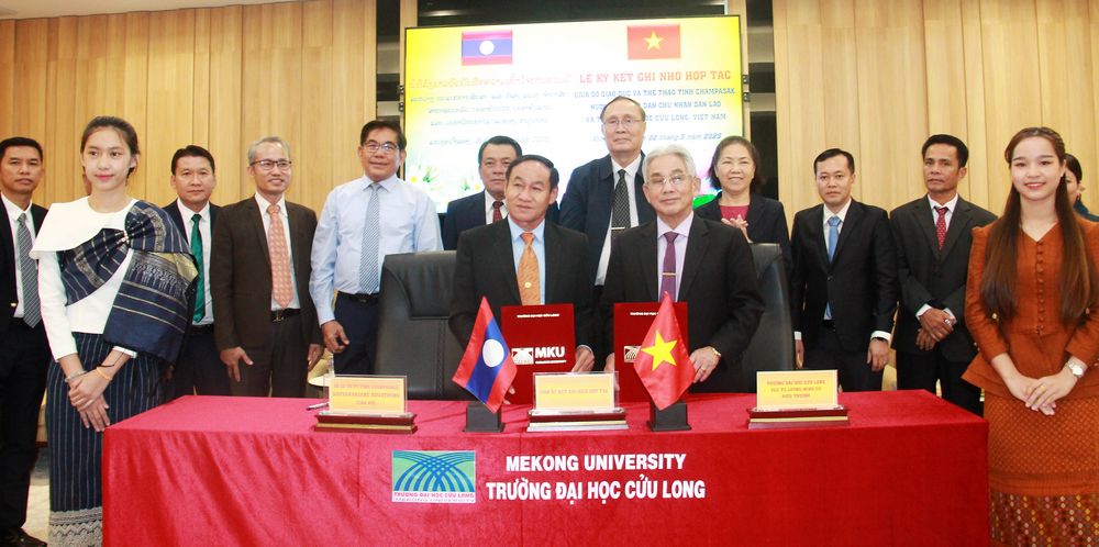 Trường ĐH Cửu Long ký kết ghi nhớ hợp tác đào tạo nguồn nhân lực với Sở Giáo dục và Thể thao tỉnh Champasak.