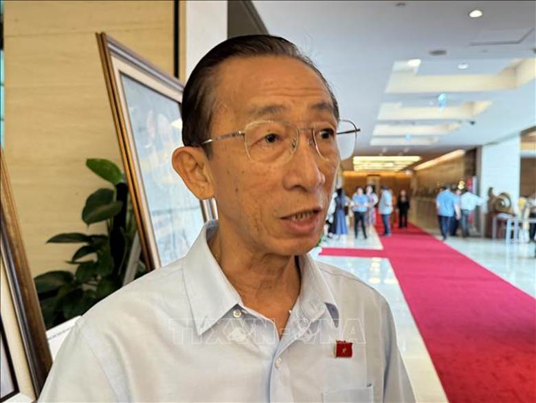 Đại biểu Trần Hoàng Ngân (Đoàn TP Hồ Chí Minh) trả lời phỏng vấn PV TTXVN. Ảnh: Hải Ngọc/TTXVN