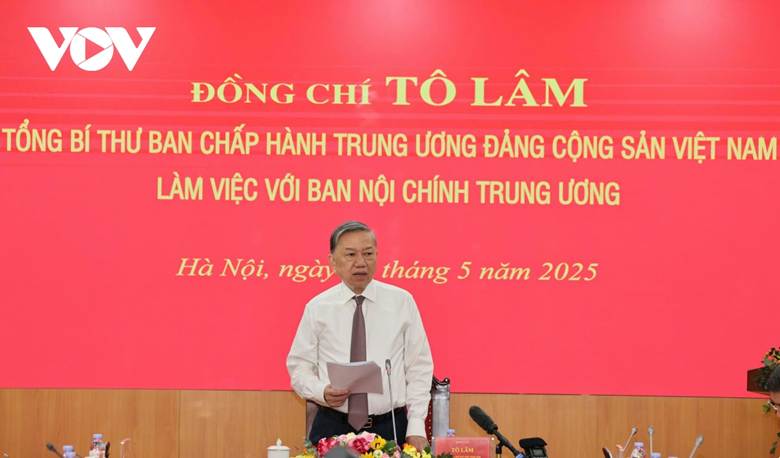 Tổng Bí thư Tô Lâm chủ trì buổi làm việc với Ban Nội chính Trung ương