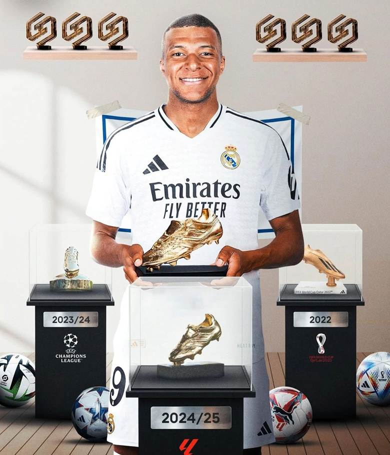 
Mbappe giành Chiếc giày vàng châu Âu với 31 bàn thắng tại La Liga (Ảnh: Fabriziorom).