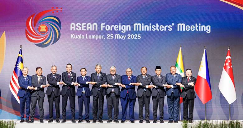 
Hội nghị Bộ trưởng Ngoại giao ASEAN hôm 25/5/2025. Ảnh: Bộ Ngoại giao Malaysia