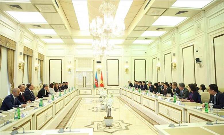 Tổng Bí thư Tô Lâm hội kiến Chủ tịch Quốc hội Azerbaijan Sahiba Gafarova. Ảnh: Thống Nhất/ TTXVN