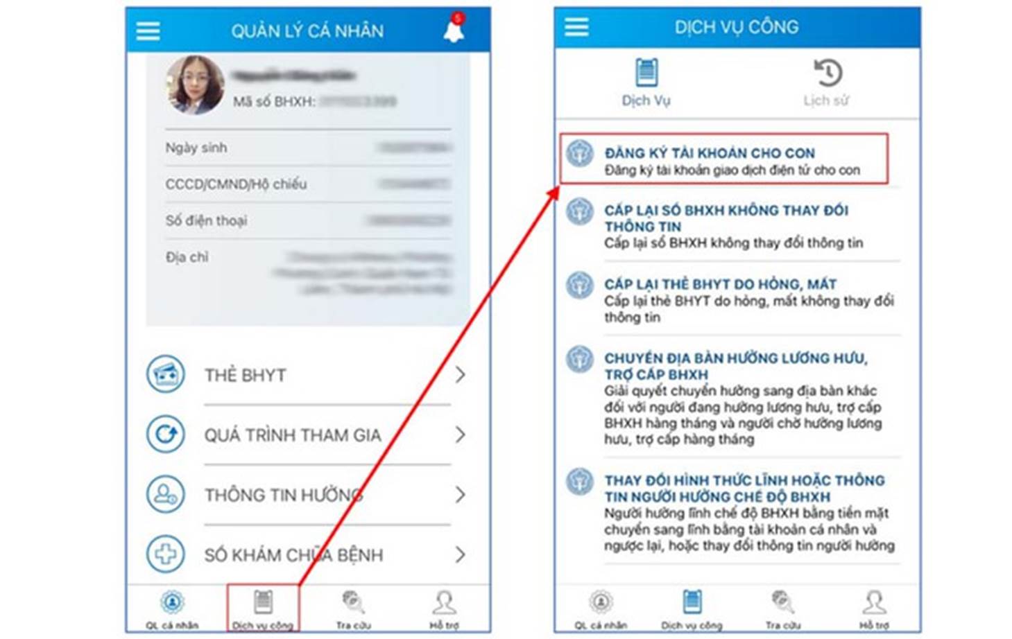 Trường hợp quên thông tin có thể tra cứu mã số BHXH online hoặc quét mã QR trên thẻ BHYT giấy.