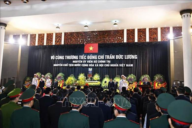 Lễ truy điệu nguyên Chủ tịch nước Trần Đức Lương. Ảnh: TTXVN