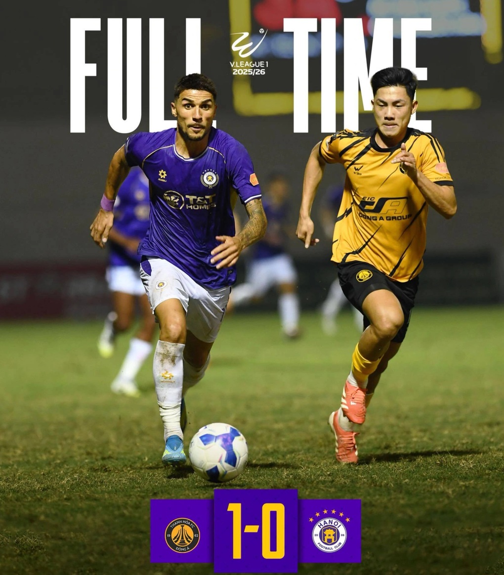 Hà Nội FC thua CLB Thanh Hóa trên sân đối phương (Ảnh: Hà Nội FC).