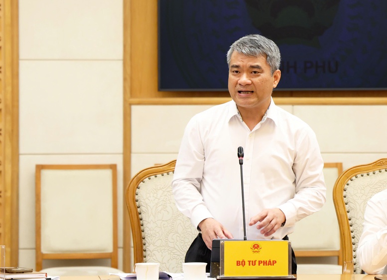 Thứ trưởng Bộ Tư pháp Nguyễn Thanh Tú phát biểu - Ảnh: VGP/Gia Huy

